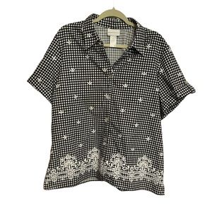 Alfred Dunner extra large button down short sleeve blouse.